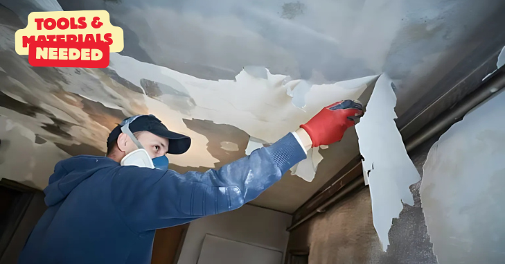 Stripping wallpaper away from a plastered wall