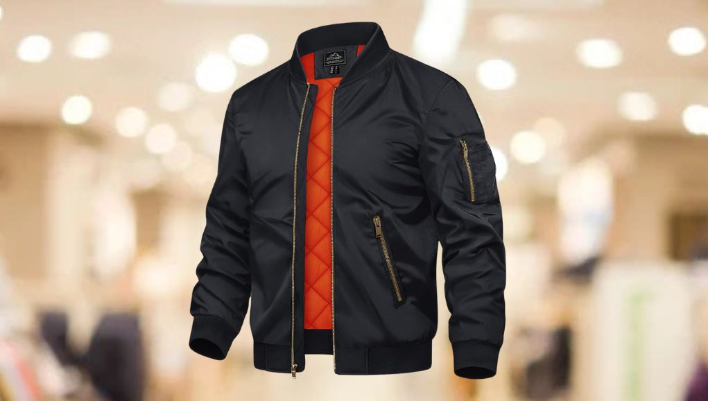 Classic bomber jacket styled with jeans and trainers