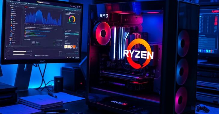 PC build in progress on a workbench