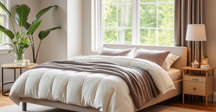 Bedroom styled with an upholstered headboard
