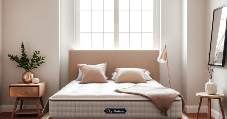 Bed frames displayed in a furniture showroom