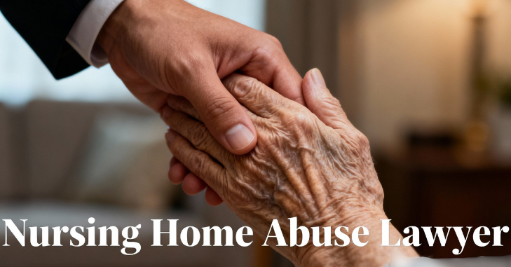 Elderly resident sitting alone in a care home lounge