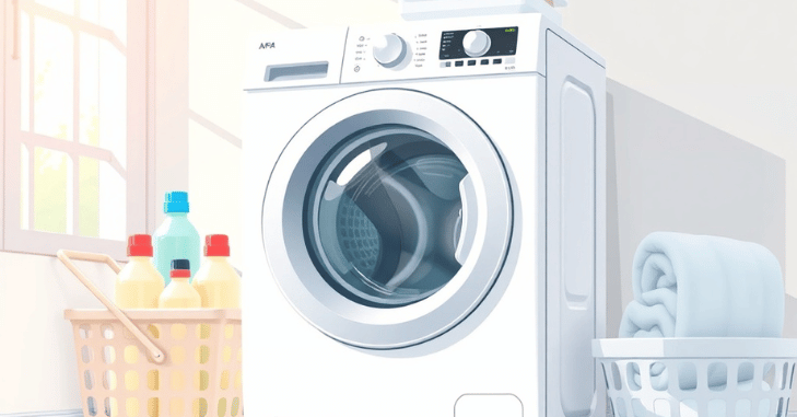 Laundry being loaded into a washing machine drum