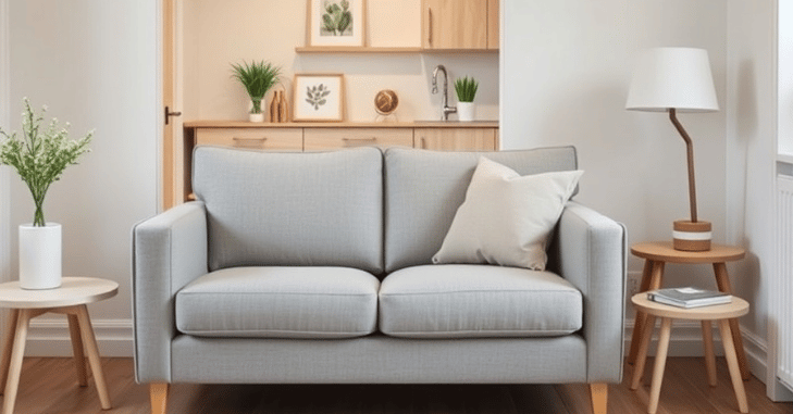 Shoppers browsing sofas in a furniture showroom