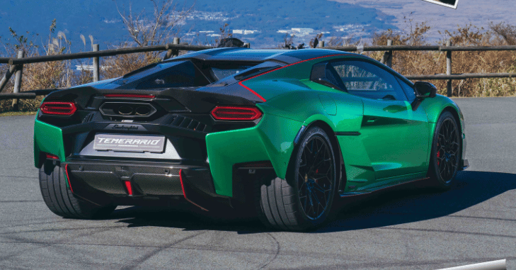 Close-up of a supercar air intake and bodywork