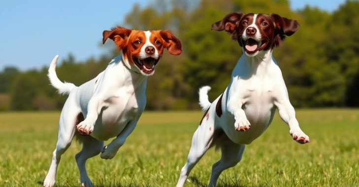 Close-up of a spaniel's orange and white coat