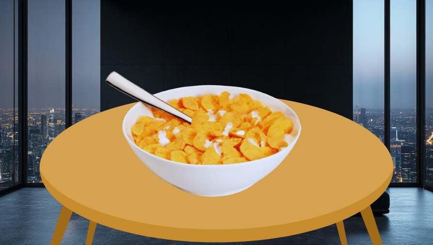 Reading the nutrition label on a cereal box
