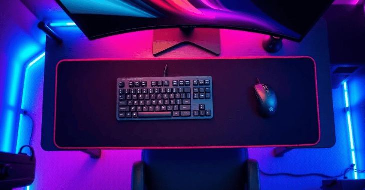 Mechanical keyboard lit with RGB backlighting