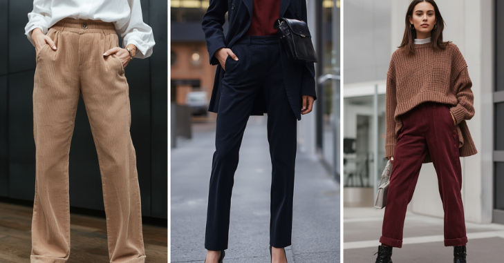 Smart casual outfit built around brown corduroy trousers