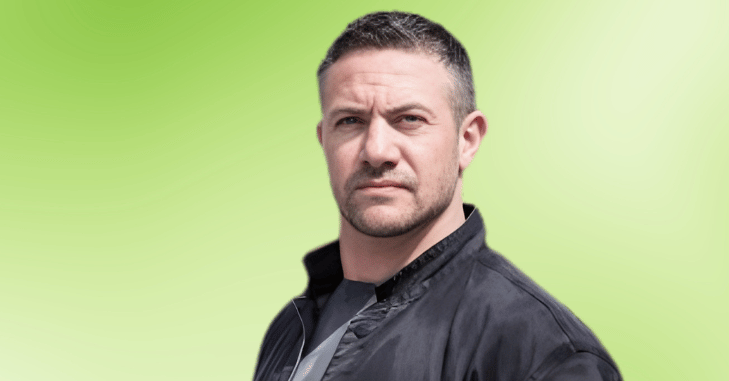 Actor performing a scene in a television drama