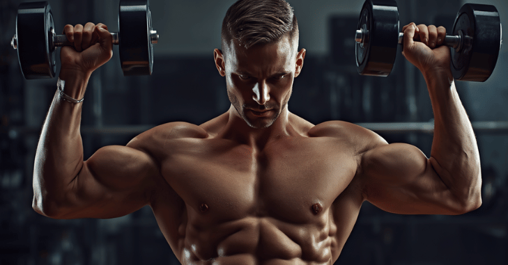 Close-up of the biceps contracting during a curl